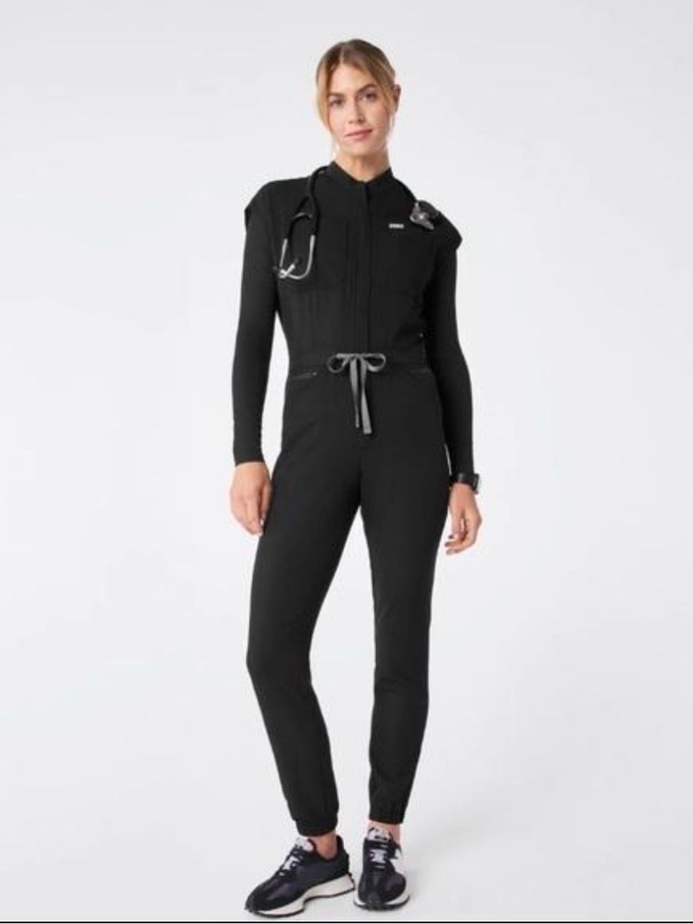 FIGS Rafaela Jogger Jumpsuit Black Women Size Medium